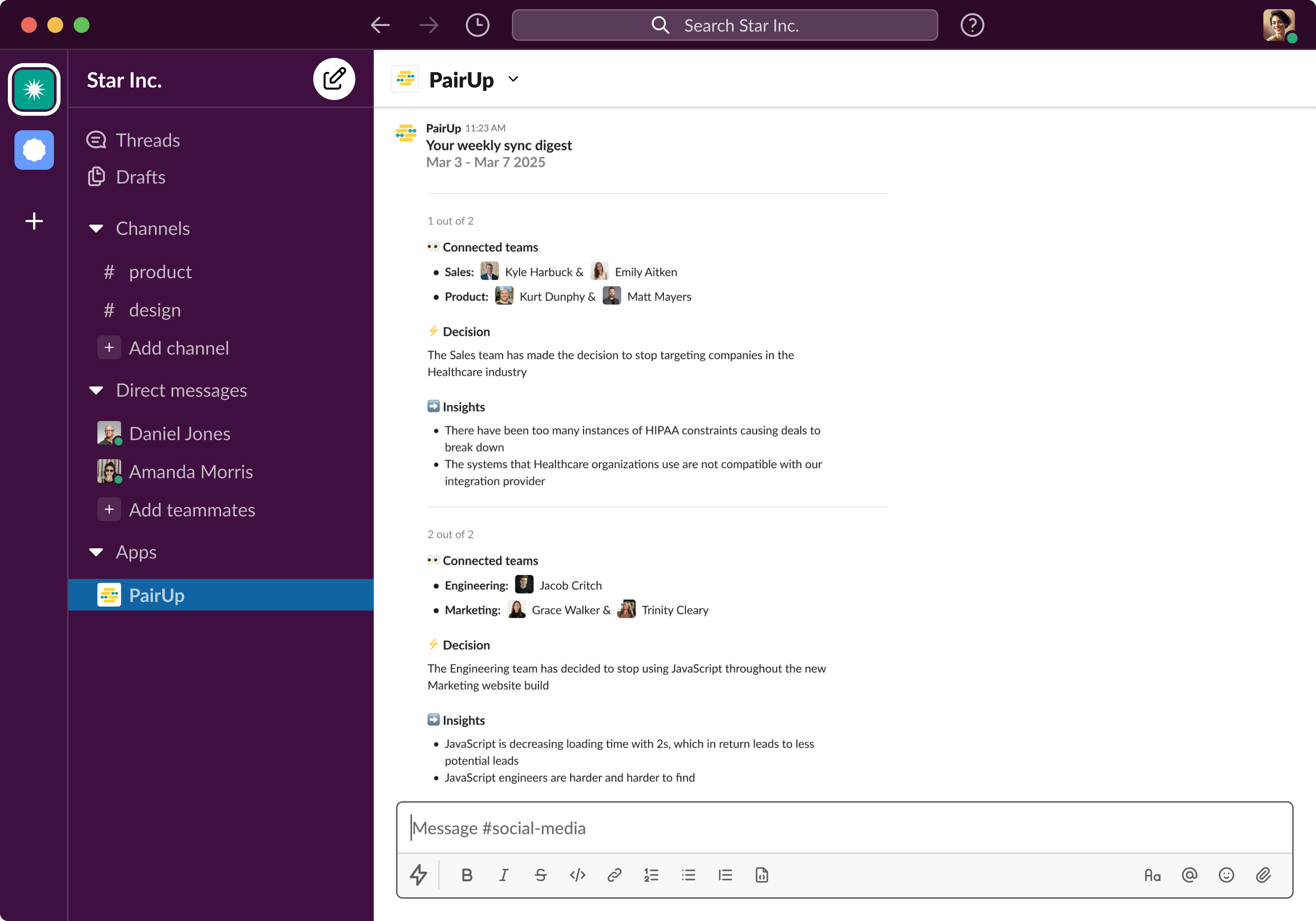 Slack PairUp app Graphic