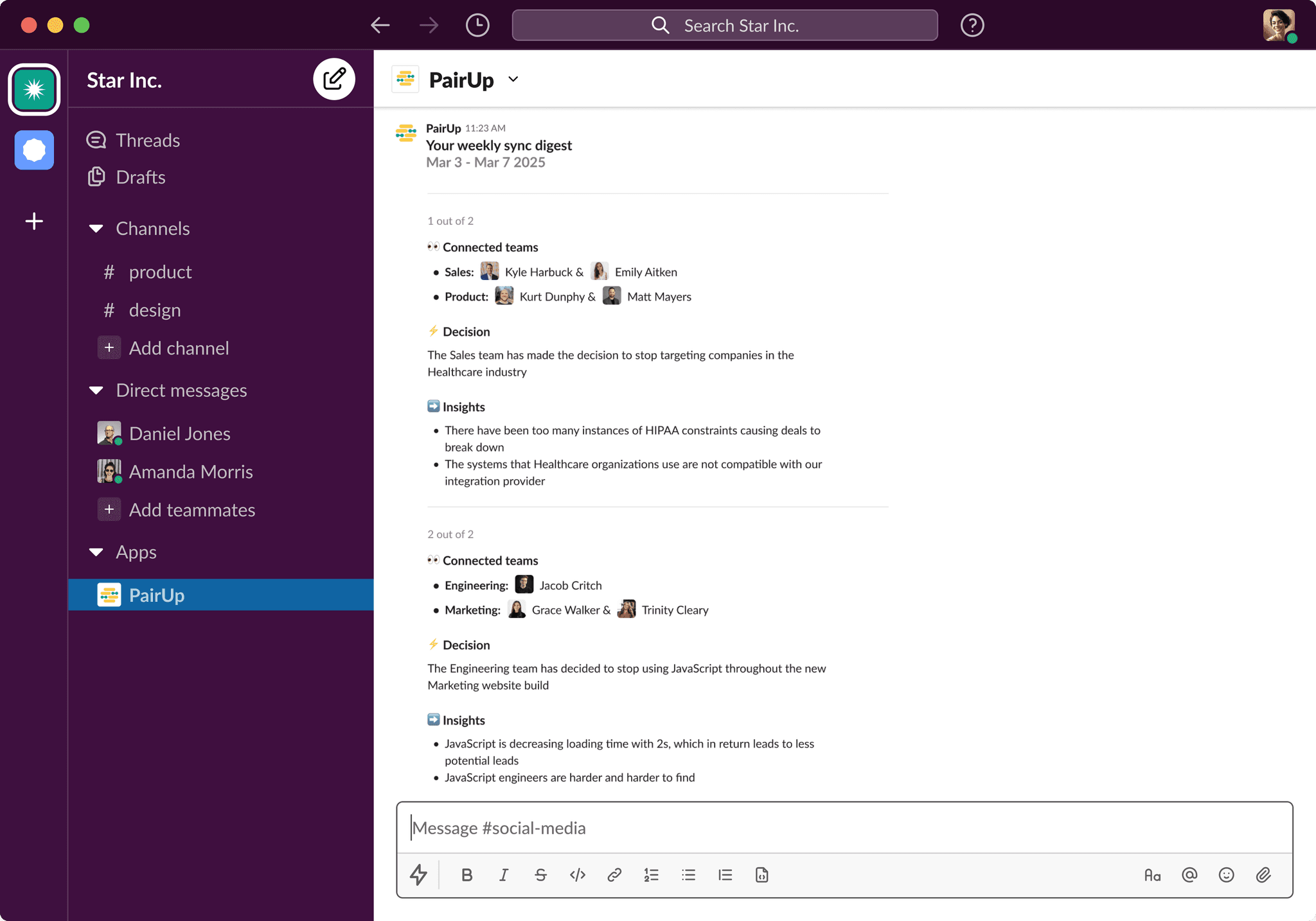 Slack PairUp app Graphic